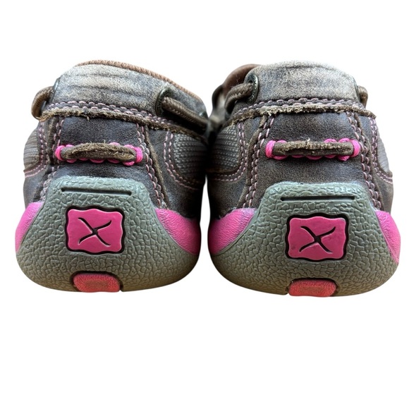 EUC Twisted X Brown and Pink Women's Breast Cancer Awareness Loafers Sz 5.5 - Picture 6 of 7